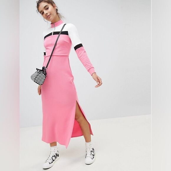 EUC ASOS Design Colour Block Track Dress - Picture 1 of 7
